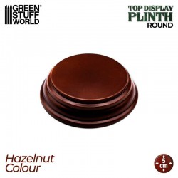 Round wood display bases 5x5 cm - Hazelnut.