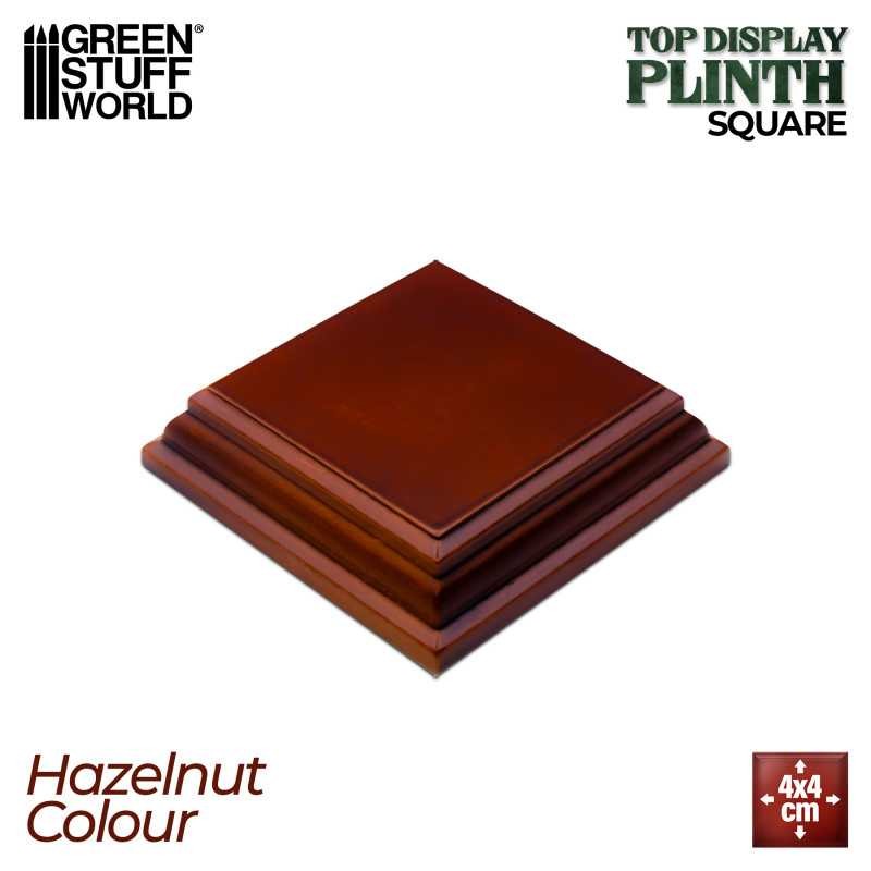 Square wood display bases 4x4 cm - Hazelnut. Square wood display bases 4x4 cm - Hazelnut.