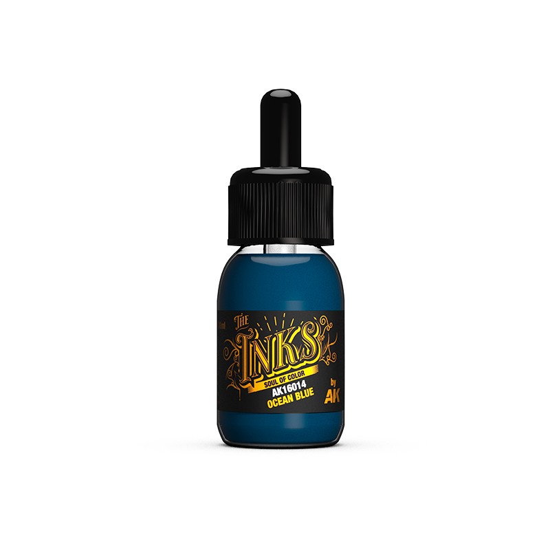 Tinta azul océano, 30 ml. Tinta azul océano, 30 ml.