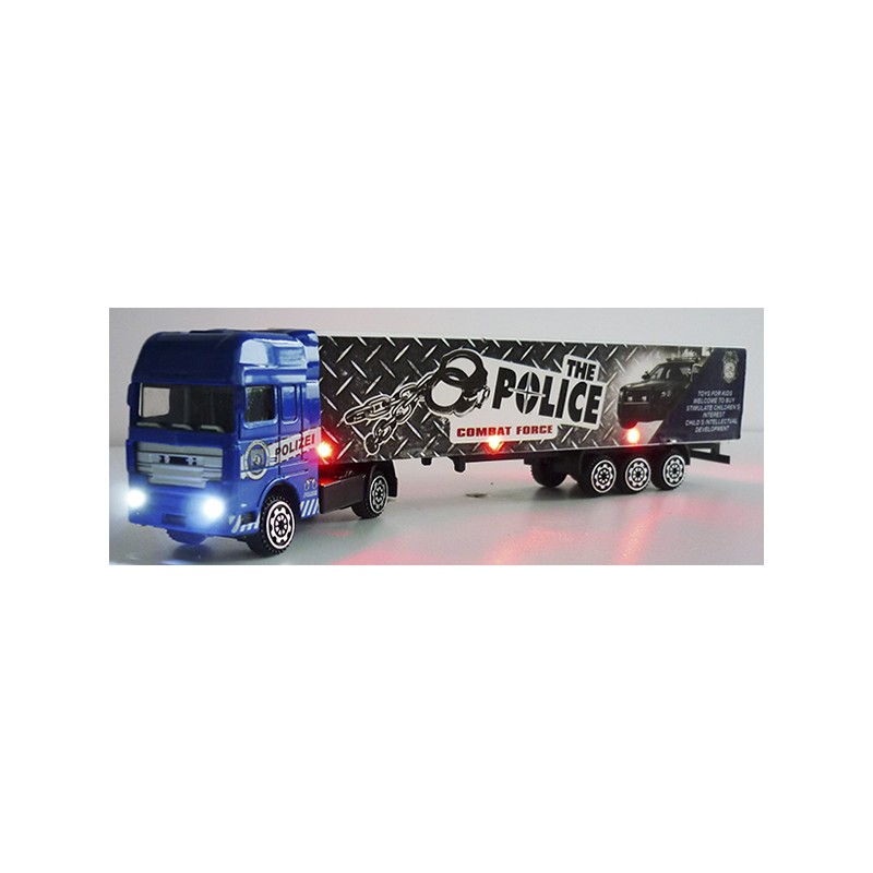 Camión trailer con luces.