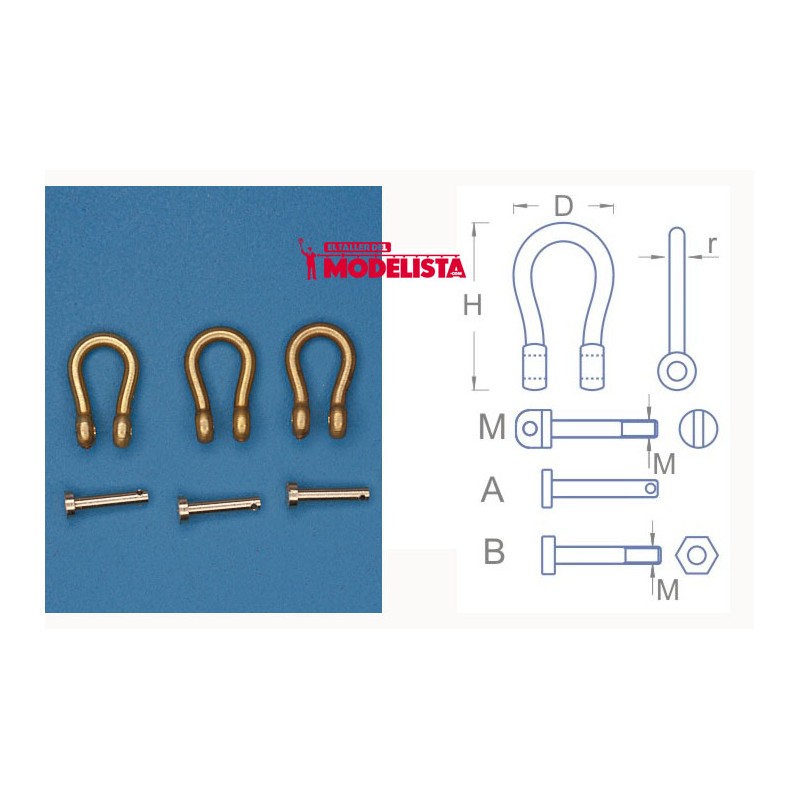 Ganchos de arrastre de 8,6 mm (x 4). RB 103-96A