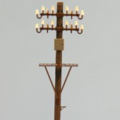 Electric wood pole with box and platform. RB 2815