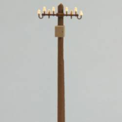 Electric wood pole with box.