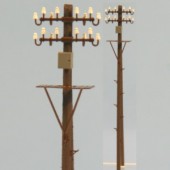 Electric wood pole with box and platform. RB 2833