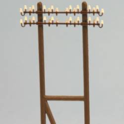 Electric double wood pole.