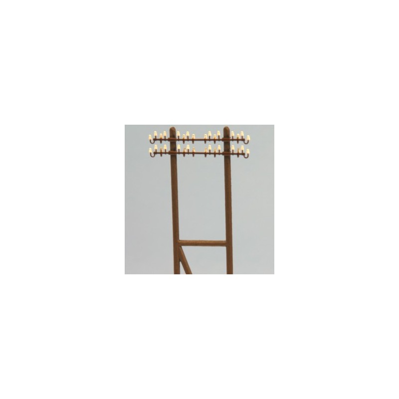 Electric double wood pole.