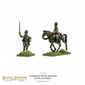 Oficiales Confederados a pie y a caballo.