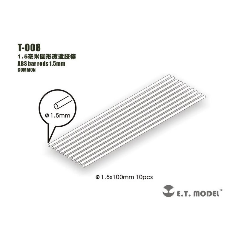 Varillas de ABS 1.5 mm.