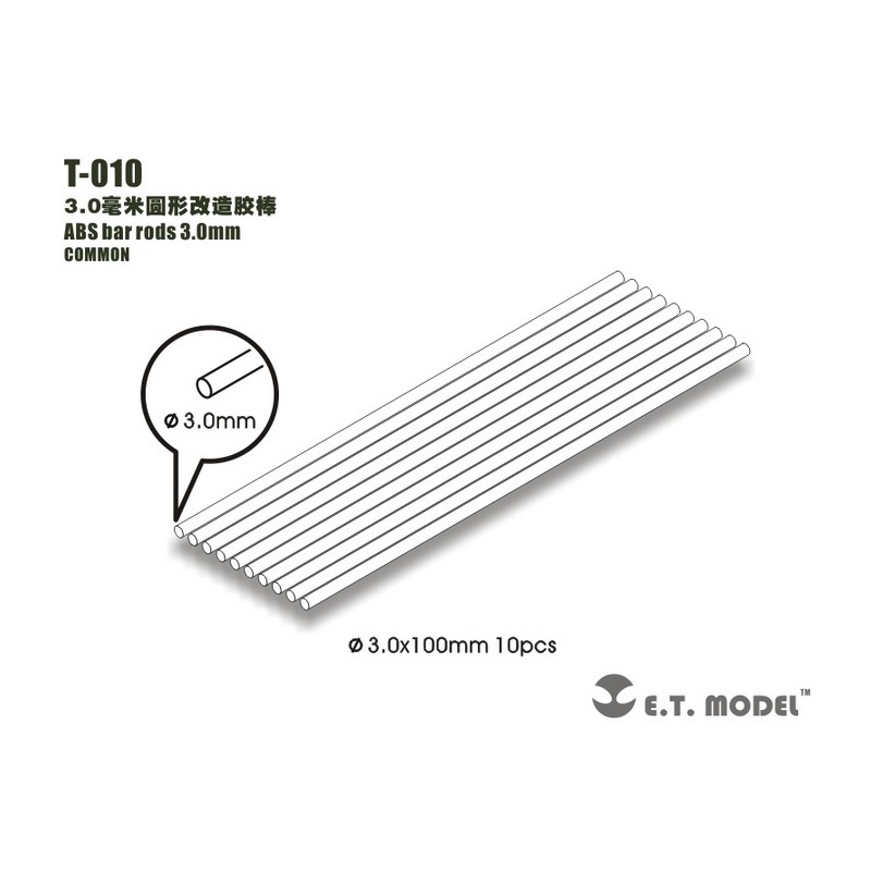 Varillas de ABS 3.0 mm.