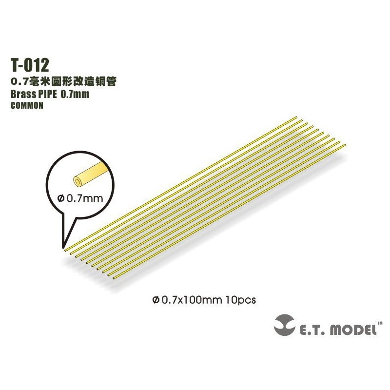 Tubos de latón 0.7 mm.