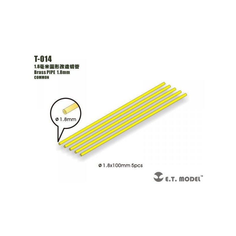 Tubos de latón 1.8 mm.