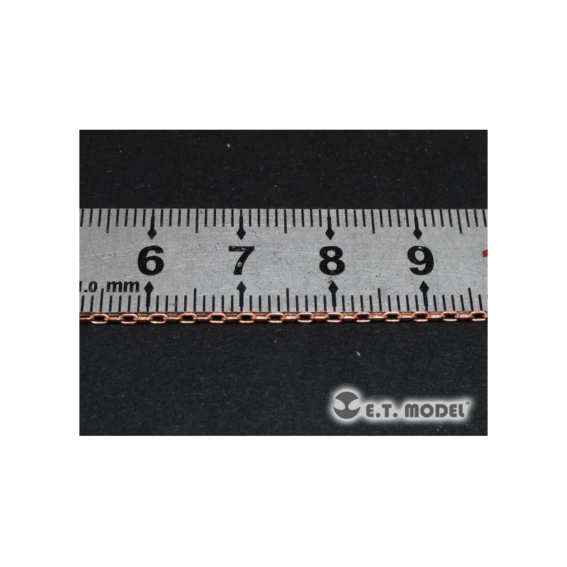 Cadena latón, 2.0 x 1.0 mm, diámetro 0.2 mm.