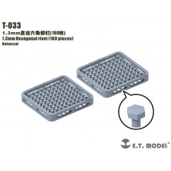 Rebite hexagonal de 1,3 mm (160 peças).