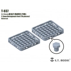 Rivet hexagonal de 2,5 mm (70 pièces).