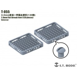 Rivetto a filettatura piatta da 2,0 mm (120 pezzi).