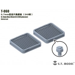 Rivet hexagonal de 0,7 mm (240 pièces).
