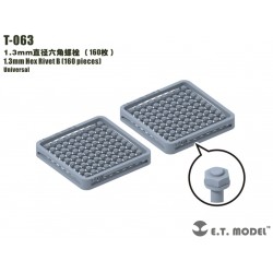 Rivet hexagonal de 1,3 mm (160 pièces).