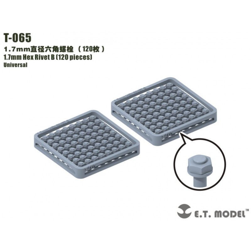 Remache hexagonal de 1.7 mm (120 piezas). Remache hexagonal de 1.7 mm (120 piezas).