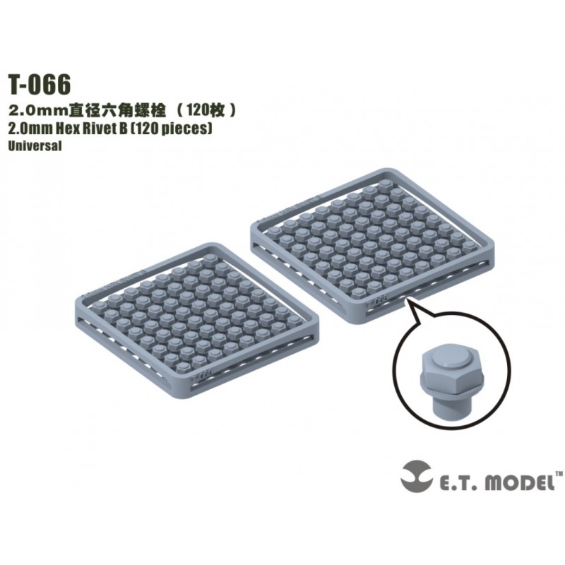 Remache hexagonal de 2.0 mm (120 piezas). Remache hexagonal de 2.0 mm (120 piezas).