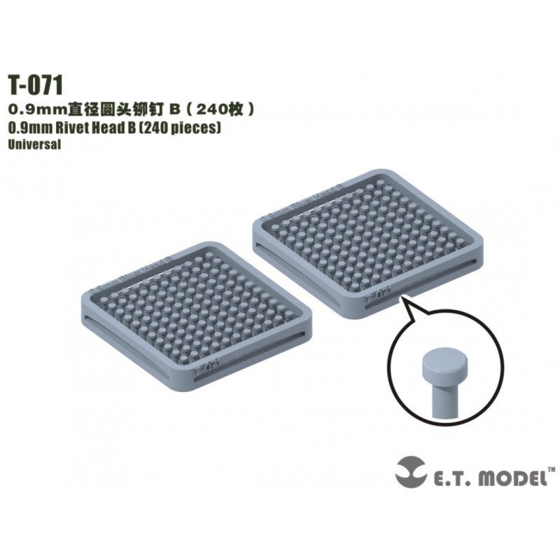 Cabezal de remache B de 0,9 mm (240 piezas). Cabezal de remache B de 0,9 mm (240 piezas).