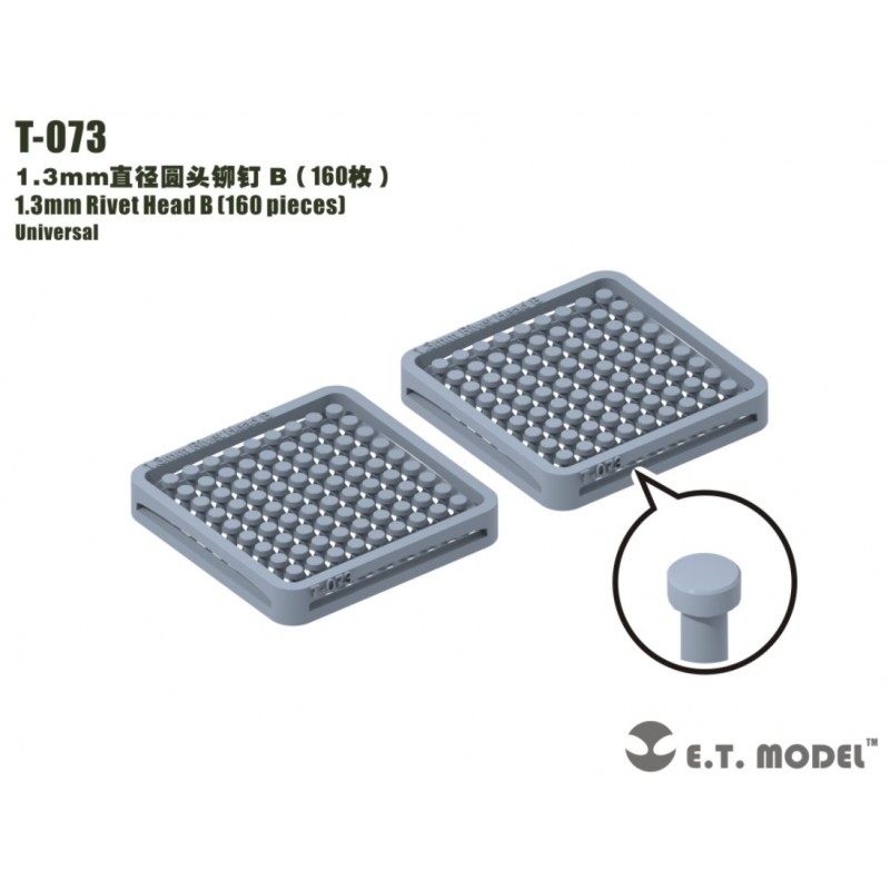 Cabezal de remache B de 1.3 mm (160 piezas). Cabezal de remache B de 1.3 mm (160 piezas).