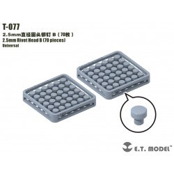 Tête de sertir B de 2,5 mm (70 pièces).