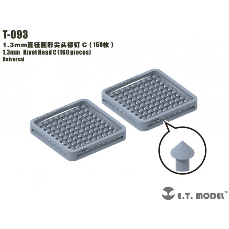 Cabezal de Remache C de 1.3 mm (160 piezas). Cabezal de Remache C de 1.3 mm (160 piezas).