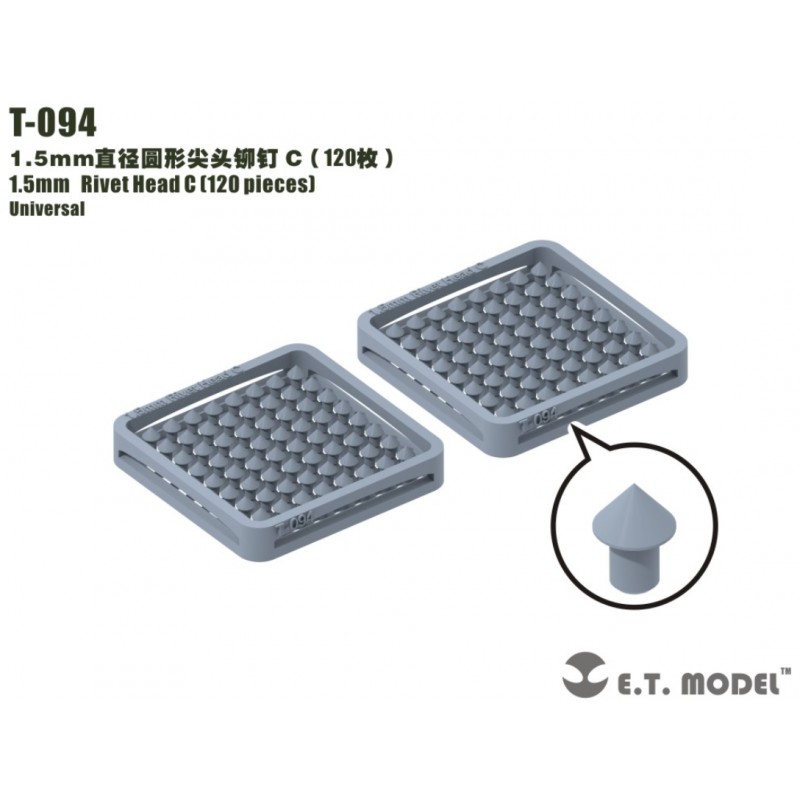 Cabezal de Remache C de 1.5 mm (120 piezas). Cabezal de Remache C de 1.5 mm (120 piezas).