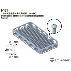 Viti a bottone con esagono incassato da 0,9 mm (240 pezzi).