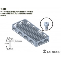 Parafusos de cabeça cilíndrica de 0,7 mm.