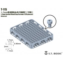 Vis à tête creuse de 1,7 mm.