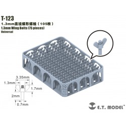 Boulons papillon de 1,3 mm.