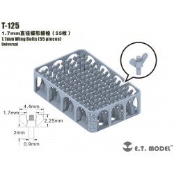 Boulons papillon de 1,7 mm.