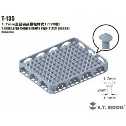 Pernos cónicos grandes de 1.7 mm Tipo 1.