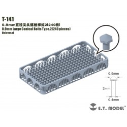 Grands boulons coniques de type 2 de 0,9 mm.