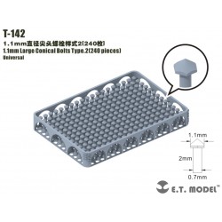 Grands boulons coniques de type 2 de 1,1 mm.