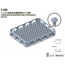 Grands boulons coniques de type 2 de 1,5 mm.