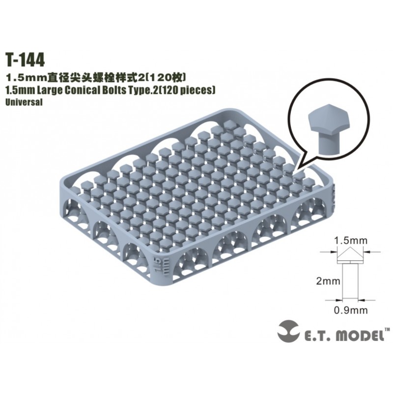 Pernos Cónicos Grandes de 1.5 mm Tipo 2 (120 piezas). Pernos Cónicos Grandes de 1.5 mm Tipo 2 (120 piezas).