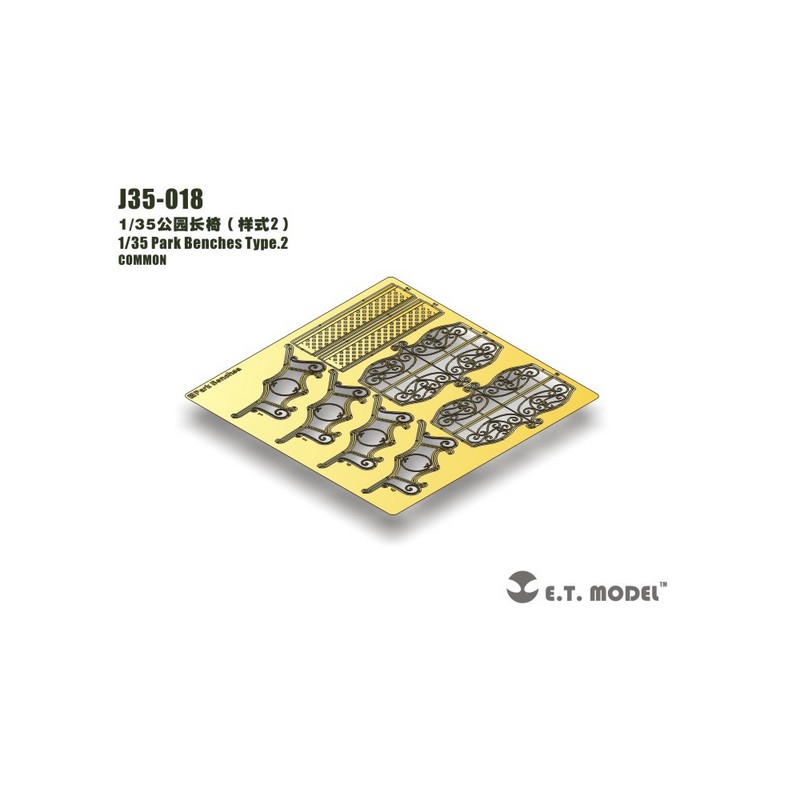 Fotograbado: Bancos de parque tipo 2.