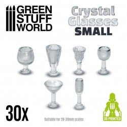 Verres en cristal, petits.
