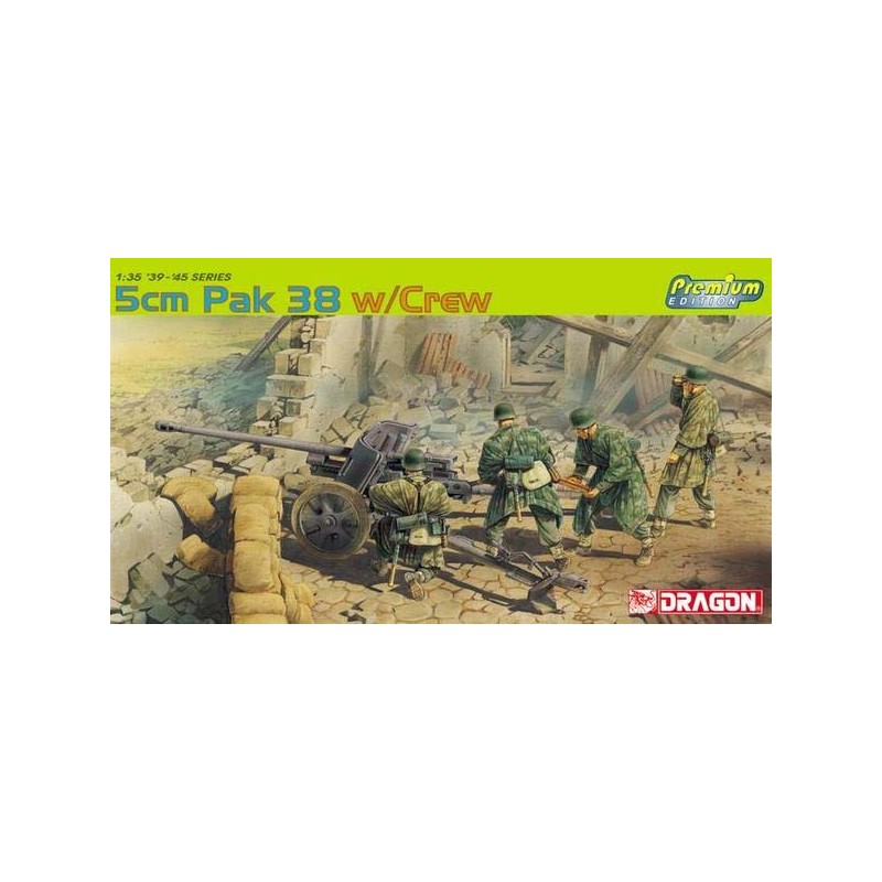 5 cm Pak 38 con tripulación.