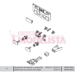 Accesorios de topera y enganches. RENFE 309.