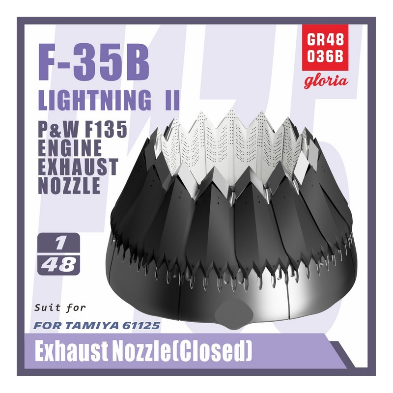 Boquilla de escape del motor cerrada P & W F-135 Tamiya.