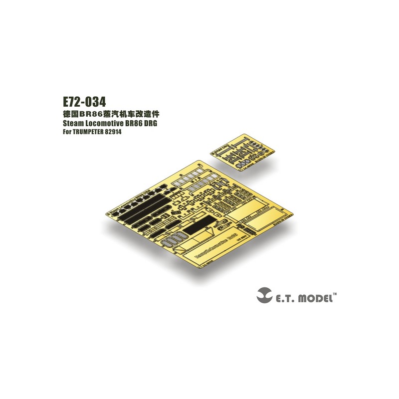 Fotograbado: Locomotora de vapor BR86 DRG.