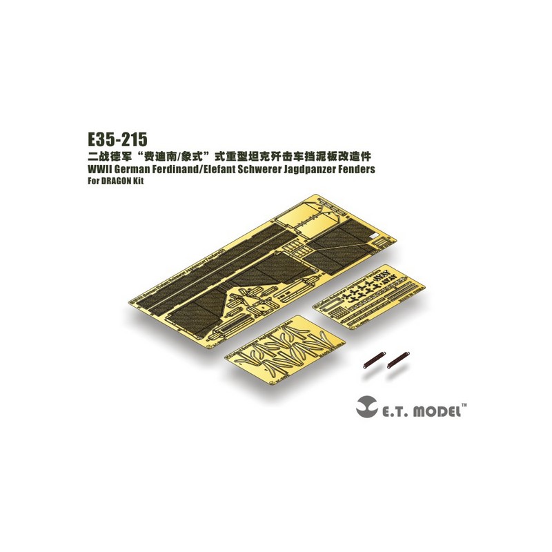 Fotograbado: Destructor de tanques pesado alemán de la WWII Ferdinand/Elefant - Defensas.