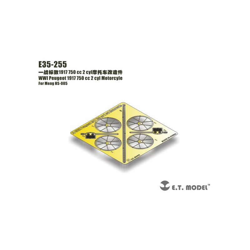 Fotograbado: Motocicleta francesa de la WWI Peugeot 1917 750 cc 2 cilindros.