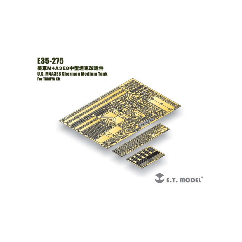 Photo-etched: US Medium Tank M4A3E8 Sherman.