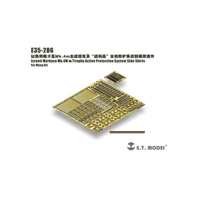 Fotograbado: Merkava Mk.4M israelí con sistema de protección activa Trophy - Faldones laterales.