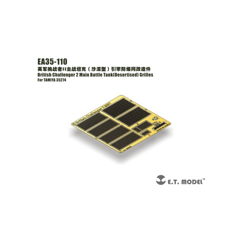 Fotograbado: Carro de combate británico Challenger 2 (desierto) - Rejillas.