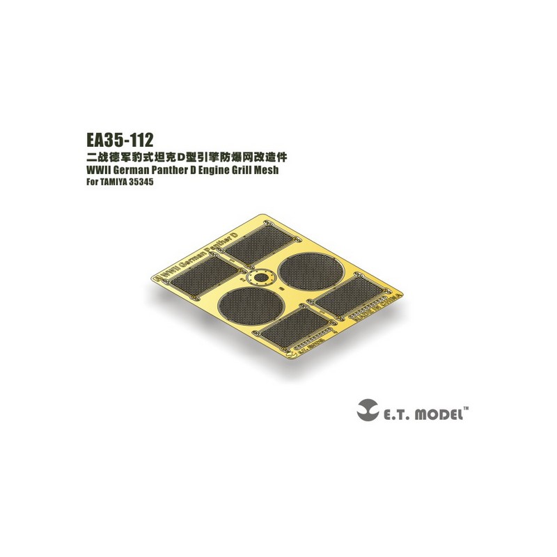 Fotograbado: German Panther D - Malla de parrilla del motor.